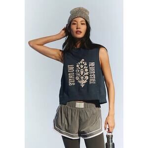 NWOT FREE PEOPLE MOVEMENT INTERCEPT ALL STAR LOGO SWEATSHIRT TANK BLUE WOMEN M